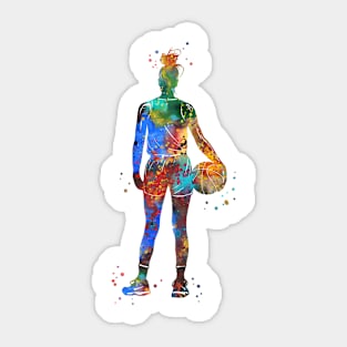 Girl Basketball Player With Ball Sticker